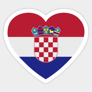 I Love Croatia // Heart-Shaped Croatian Flag Sticker